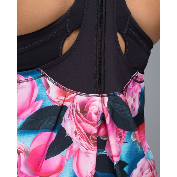 LULULEMON Lightened Up Singlet Size 6 Secret Garden / Black - Picture 6 of 11